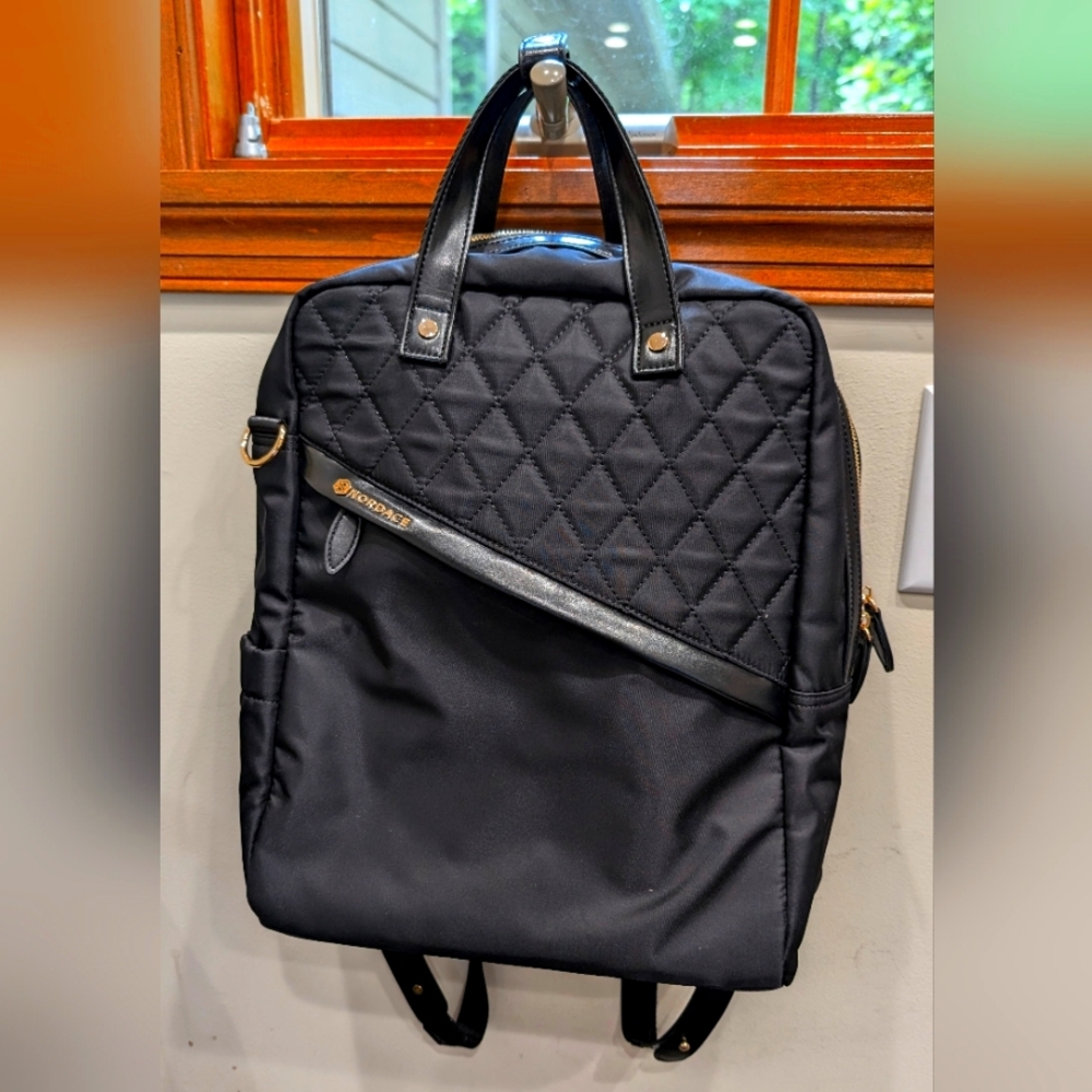 Nordace Black Quilted Backpack